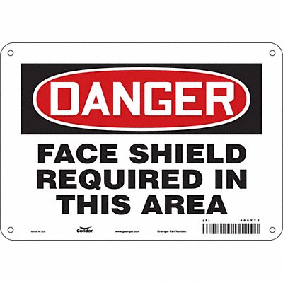 CONDOR 466Y72 Safety Sign 7 in x 10 in Aluminum