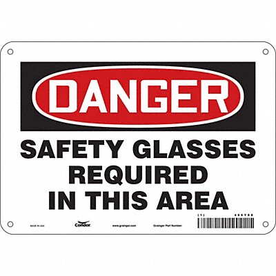 CONDOR 466Y88 Safety Sign 7 inx10 in Polyethylene