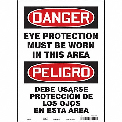 CONDOR 466Z17 Safety Sign 14 in x 10 in Vinyl