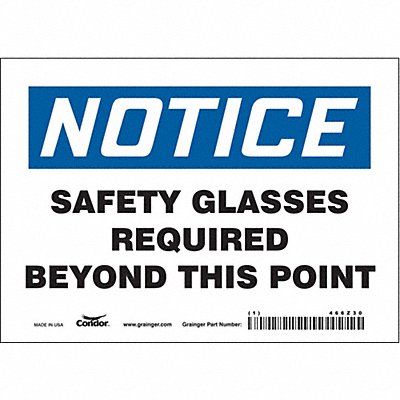 CONDOR 466Z30 J7003 Safety Sign 5 inx7 in Vinyl
