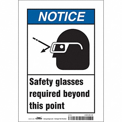 CONDOR 466Z40 Safety Sign 10 inx7 in Vinyl