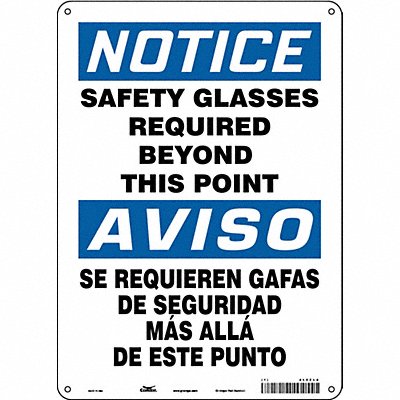 CONDOR 466Z64 Safety Sign 14 in x 10 in Aluminum