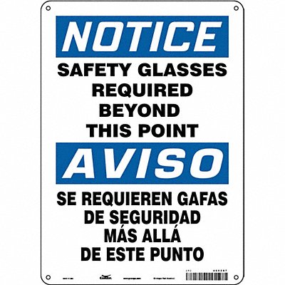 CONDOR 466Z67 Safety Sign 14 inx10 in Polyethylene