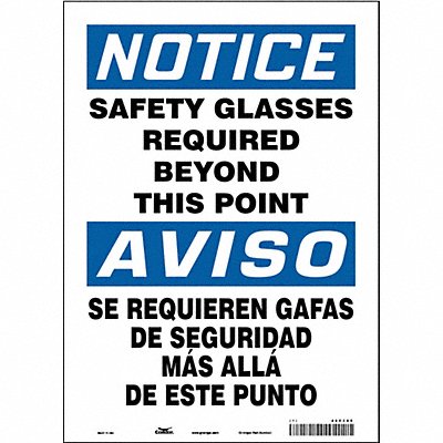 CONDOR 466Z69 Safety Sign 14 in x 10 in Vinyl