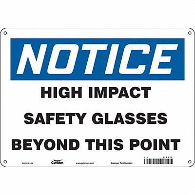 CONDOR 466Z89 Safety Sign 10 in x 14 in Aluminum