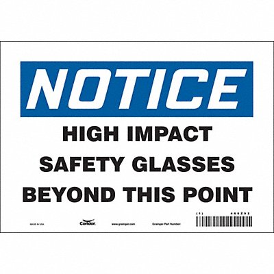 CONDOR 466Z92 Safety Sign 7 in x 10 in Vinyl
