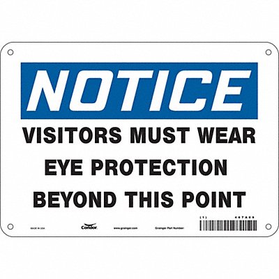 CONDOR 467A09 Safety Sign 7 in x 10 in Polyethylene