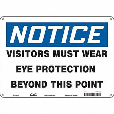 CONDOR 467A10 Safety Sign 10 in x 14 in Polyethylene