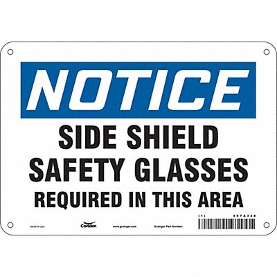CONDOR 467A28 Safety Sign 7 in x 10 in Aluminum