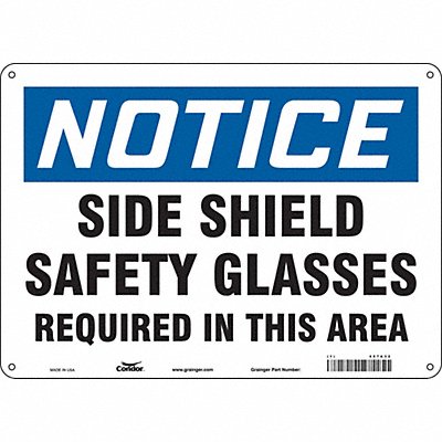 CONDOR 467A32 Safety Sign 10 in x 14 in Polyethylene