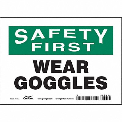 CONDOR 467A54 J7029 Safety Sign 5 in x 7 in Vinyl
