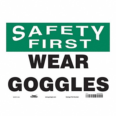 CONDOR 467A56 J7029 Safety Sign 10 in x 14 in Vinyl