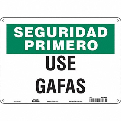 CONDOR 467A64 Safety Sign 10 in x 14 in Aluminum