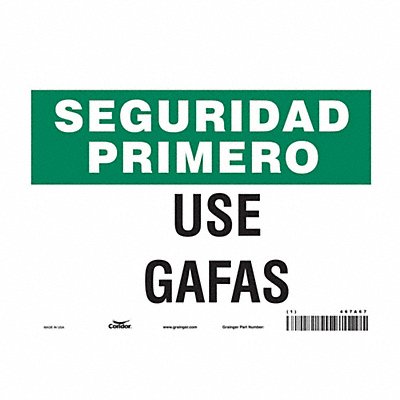 CONDOR 467A67 Safety Sign 7 inx10 in Vinyl