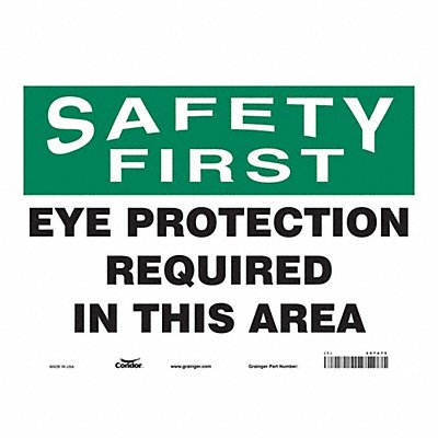 CONDOR 467A75 Safety Sign 10 inx14 in Vinyl