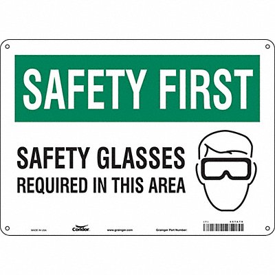 CONDOR 467A79 Safety Sign 10 inx14 in Polyethylene