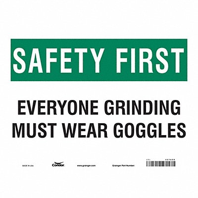 CONDOR 467A96 Safety Sign 10 inx14 in Vinyl
