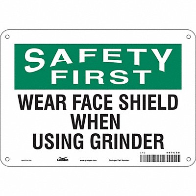 CONDOR 467C30 Safety Sign 7 in x 10 in Aluminum