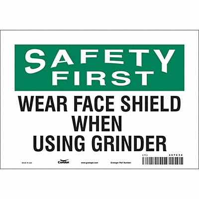 CONDOR 467C34 Safety Sign 7 inx10 in Vinyl