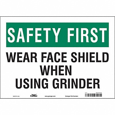 CONDOR 467C35 Safety Sign 10 inx14 in Vinyl