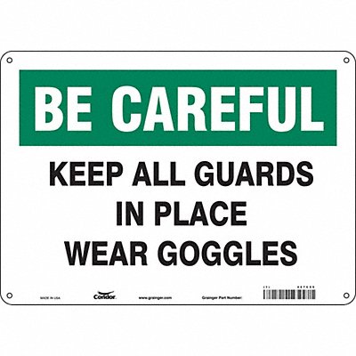 CONDOR 467C55 Safety Sign 10 in x 14 in Aluminum