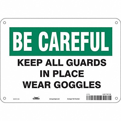 CONDOR 467C58 Safety Sign 7 inx10 in Vinyl