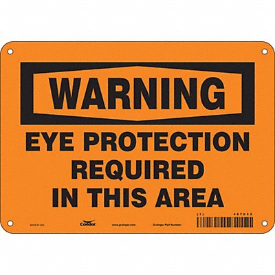 CONDOR 467C63 Safety Sign 7 in x 10 in Polyethylene