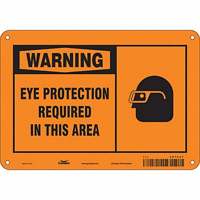 CONDOR 467C67 Safety Sign 7 in x 10 in Aluminum