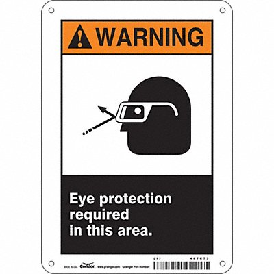 CONDOR 467C73 Safety Sign 10 inx7 in Aluminum