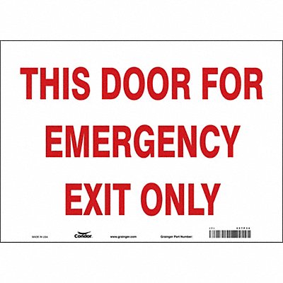 CONDOR 467P34 Safety Sign 10 in x 14 in Vinyl
