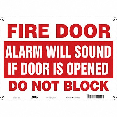 CONDOR 467P54 Safety Sign 10 in x 14 in Polyethylene