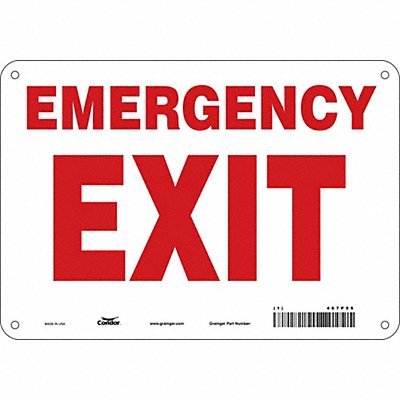 CONDOR 467P95 Safety Sign 7 in x 10 in Polyethylene