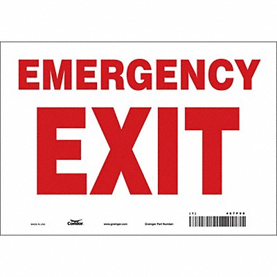 CONDOR 467P98 Safety Sign 7 in x 10 in Vinyl