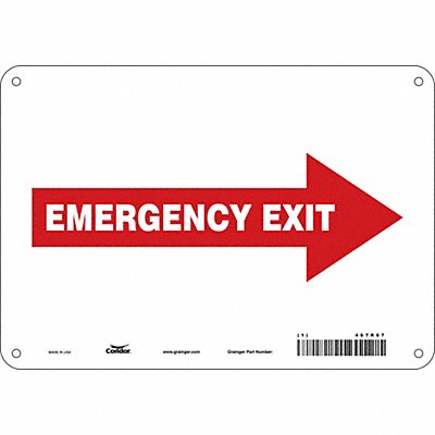 CONDOR 467R07 Safety Sign 7 in x 10 in Polyethylene