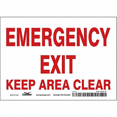 CONDOR 467R34 Safety Sign 5 in x 7 in Vinyl