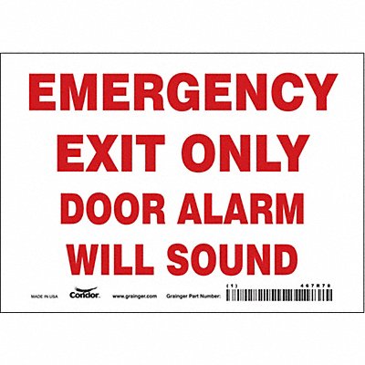 CONDOR 467R78 Safety Sign 5 in x 7 in Vinyl