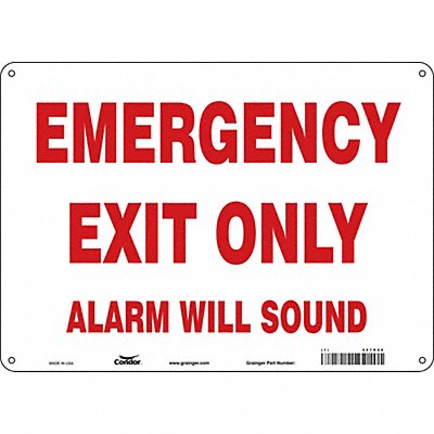 CONDOR 467R86 Safety Sign 10 in x 14 in Glow Vinyl