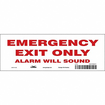 CONDOR 467R91 Safety Sign 3 1/2 in x 10 in Vinyl