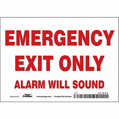 CONDOR 467R92 Safety Sign 5 in x 7 in Vinyl