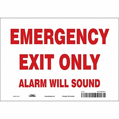 CONDOR 467R93 Safety Sign 7 in x 10 in Vinyl