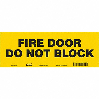 CONDOR 467T31 Safety Sign 5 in x 14 in Vinyl
