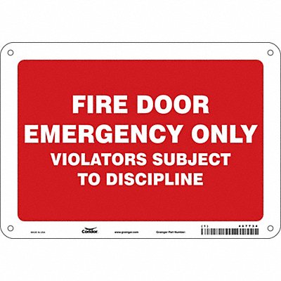 CONDOR 467T34 Safety Sign 7 in x 10 in Polyethylene