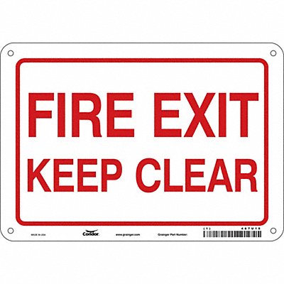 CONDOR 467U15 J9268 Safety Sign 7 in x 10 in Aluminum