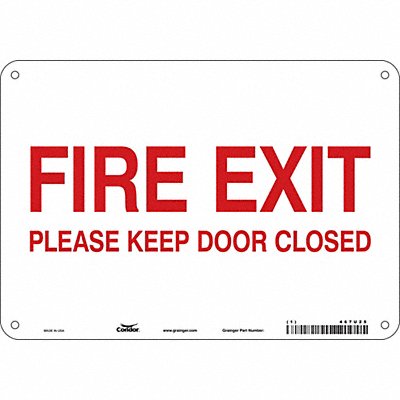 CONDOR 467U25 Safety Sign 7 in x 10 in Polyethylene