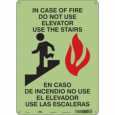 CONDOR 467U39 J9271 Safety Sign 14 in x 10 in Polyethylene