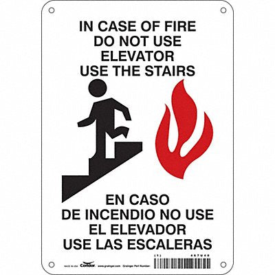 CONDOR 467U40 J9271 Safety Sign 10 in x 7 in Polyethylene