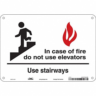 CONDOR 467U45 Safety Sign 7 in x 10 in Aluminum