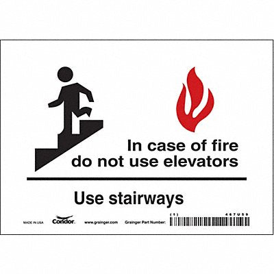 CONDOR 467U59 Safety Sign 5 in x 7 in Vinyl