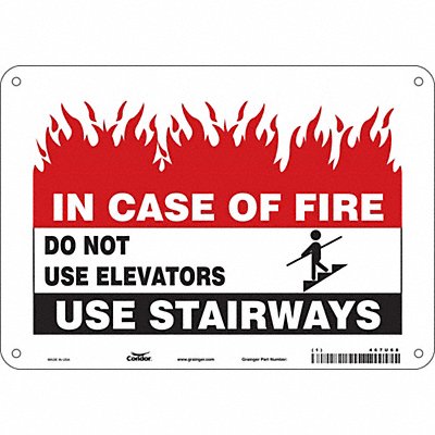 CONDOR 467U68 Safety Sign 7 in x 10 in Polyethylene