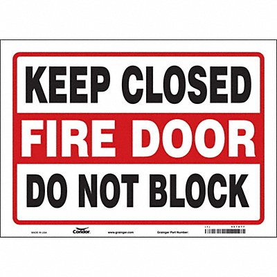 CONDOR 467U77 Safety Sign 10 in x 14 in Vinyl